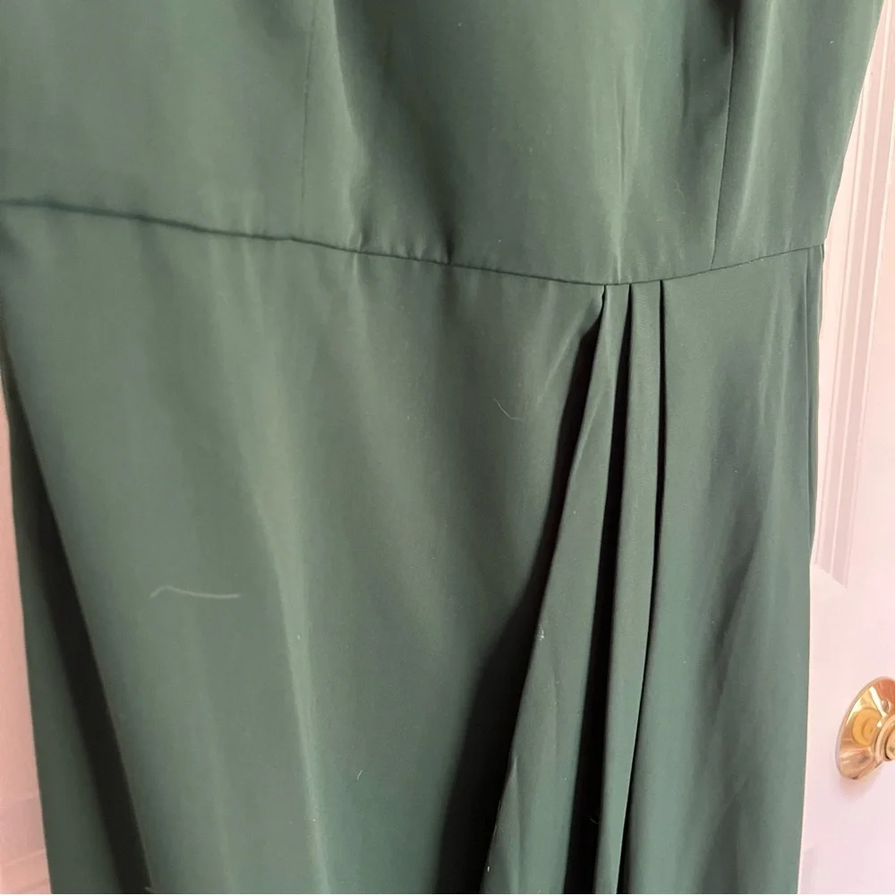 Lulu's Dark Green Midi Dress with Spaghetti Straps - Picture 3 of 5